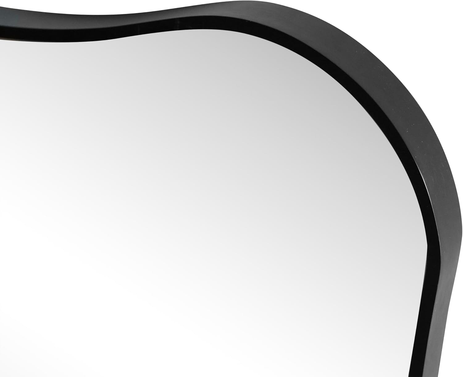 JONATHAN Y Alfie 24" x 36" Black Irregular Wavy Metal Framed Wall Mounted Mirror with Flat Bottom, Decorative Dressing Design for Bedroom and Entryway MIR212A