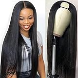 Ali Pearl Hair Straight U Part Wig Human Hair Wigs, Brazilian Virgin Human Hair Glueless Full Head Clip In Half Wigs 2x4 U Shape Wigs Straight Human Hair Wigs for Black Women 180% Density (24 Inch)