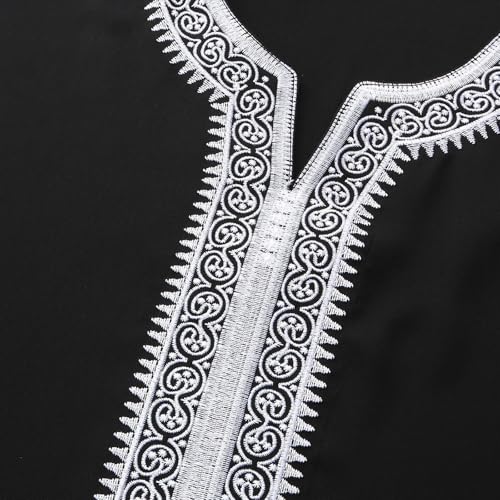 Fxbar Mens Muslim Middle Arab Casual Long Sleeve Loose Hood Big and Tall Long Gown Dress Muslim Kaftan Thobe2