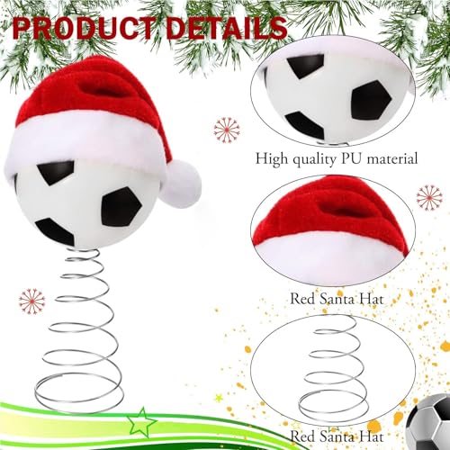 Christmas Tree Topper - Soccer Football Tree Topper With Hat Decor,Winter Holiday Indoor Ornament,for Outdoor Winter Holiday Studio Nursery Home Door Living Room Party - Image 5