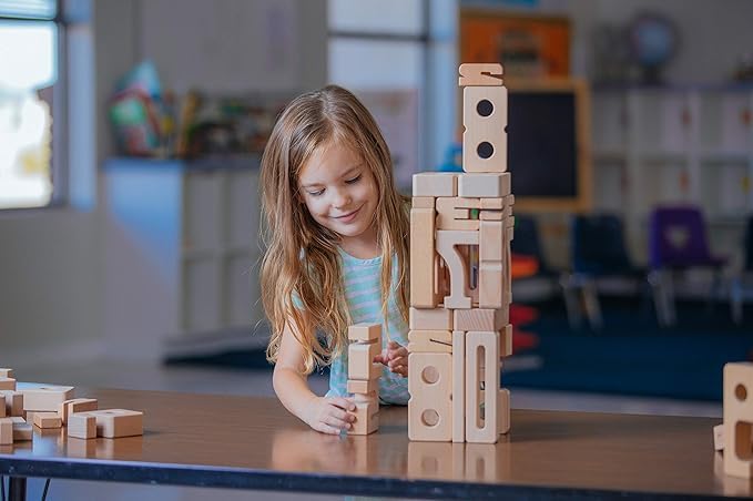 SumBlox Wooden Number Building Blocks, Educational Math Learning Set, Natural Wood, 27 Pieces, Height-Based Learning - Image 4