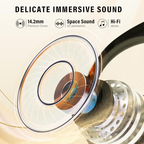 Image of Open Ear Headphones, Bluetooth 5.4 Headphones Sports, Premium Sound with HD Mic Wireless Earbuds, 48H Playtime LED Power Display Ear Buds, IPX7 Lightweight Comfort Earphones for Running Working, Green