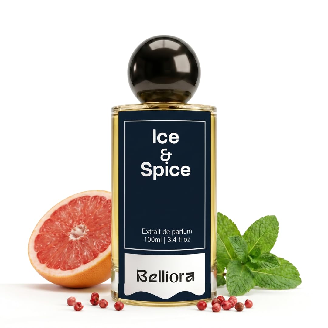 Belliora Ice & Spice Perfume | Mint, Grapefruit, Ginger & Cedarwood Fragrances | Long-Lasting Parfum Outperforms EDP, EDT & EDC | Extrait De Parfum | Fresh Daily Versatile | Luxury Gift for Him & Her | 100 ml