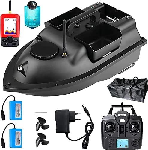 Bateau amorceur radiocommandé avec GPS, sondeur, Double Moteur, portée de 500 m, 3 catapultes de Protection pour appâts et 16 repères de localisation pour la pêche à la Carpe.