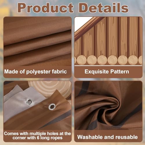 Image of 3PCS Rustic Wooden Cabin Porch Banner Fall Camping Party Door Decoration Countryside Forest Hanging Porch Sign Photo Backdrop for Autumn Wedding Birthday Farmhouse Home Indoor Outdoor Decor Photo Prop