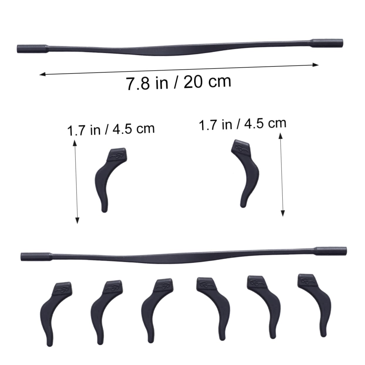 IWOWHERO 5 Sets Boys and Girls Glasses Accessories Anti-slip Eyeglass Hooks Eyeglass Strap for Children Temple Tips and Ear Hook Case