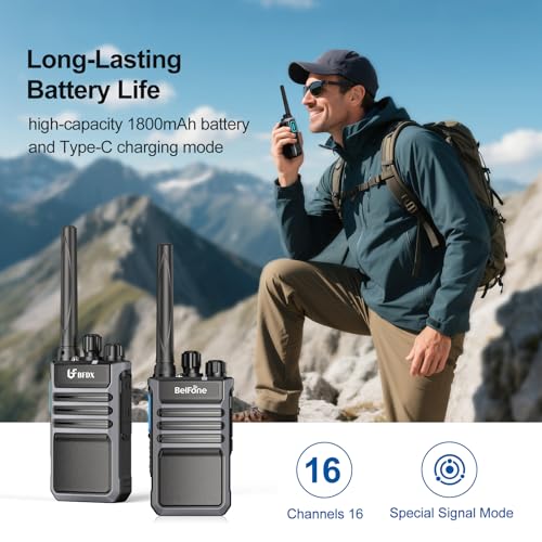 Belfone X2 Lite Walkie Talkie, Modern Slim Two Way Radio Long Range (1 Pk) - image 2