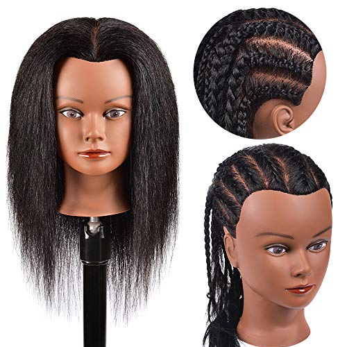 Doll Head for Hair Styling 100% Real Hair Mannequin Head for Hair Styling Training Head Manikin Cosmetology Doll Head Training Head Hair Mannequin Head for Girls