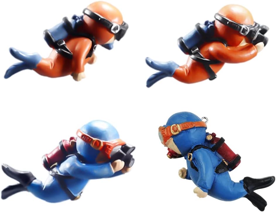 Aquarium Diver Decoration, PVC Fish Tank Ornament with Float Ball for Freshwater Saltwater (A) image 3