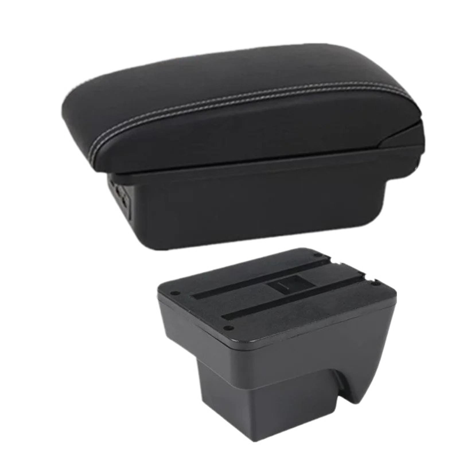 NOKRGQW Car Armrest Box For SEAT For ARONA 2017-2025 Armrest Box Central Storage Dedicated Retrofit Interior Car Accessories(B3 white line 3USB)