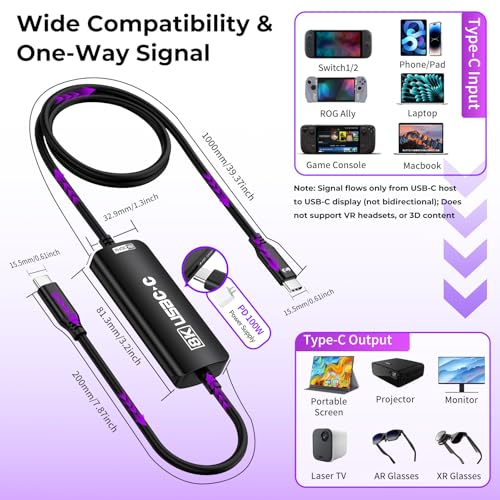 Guermok USB-C a AR Adapter 8K@30Hz 4K@144Hz 1080P@240Hz miniatura 4