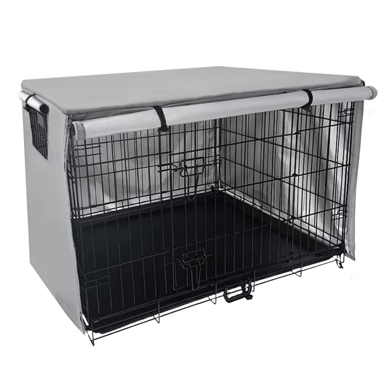 Dog Crate Cover, Durable Windproof & Dustproof Pet Kennel Cover for Indoor Outdoor Protection, Crate Cover for Dog Crates Pet Accessories Fits Most Dog Crates(Grey, 31L x 20Wx 21H inch)