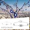 DAYLINLOVE Bracelet mauvais œil en argent sterling 925 Greek Evil Eye Bracelets de protection turc troisième œil Bijou amulette Cadeau pour femme, homme et fille, 23 centimeters, Argent sterling #5