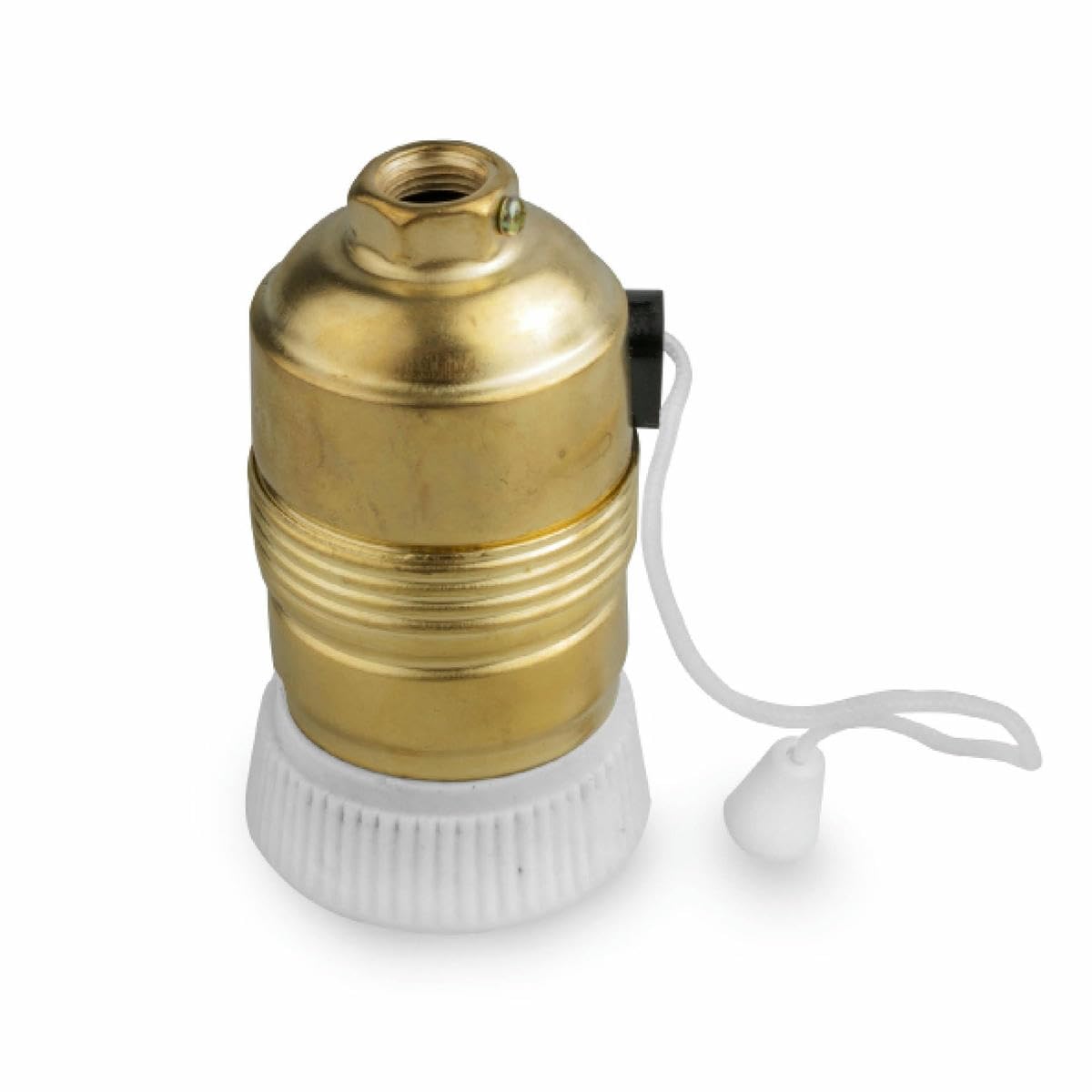 Portalámparas E-27 con cordón de porcelana, ideal para iluminación decorativa y fácil instalación en lámparas de estilo vintage o moderno.