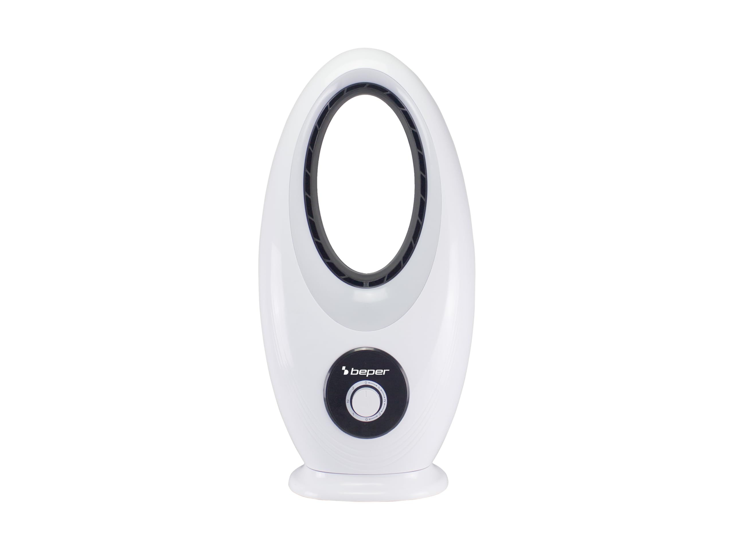 beper P206RAF110 Moderner, 50W, Leiser, Oszillierender, Messerloser Bodenventilator mit 3 Ventilationsgeschwindigkeiten, Sicheres und innovatives Design für effektive Luftverteilung, Weiß