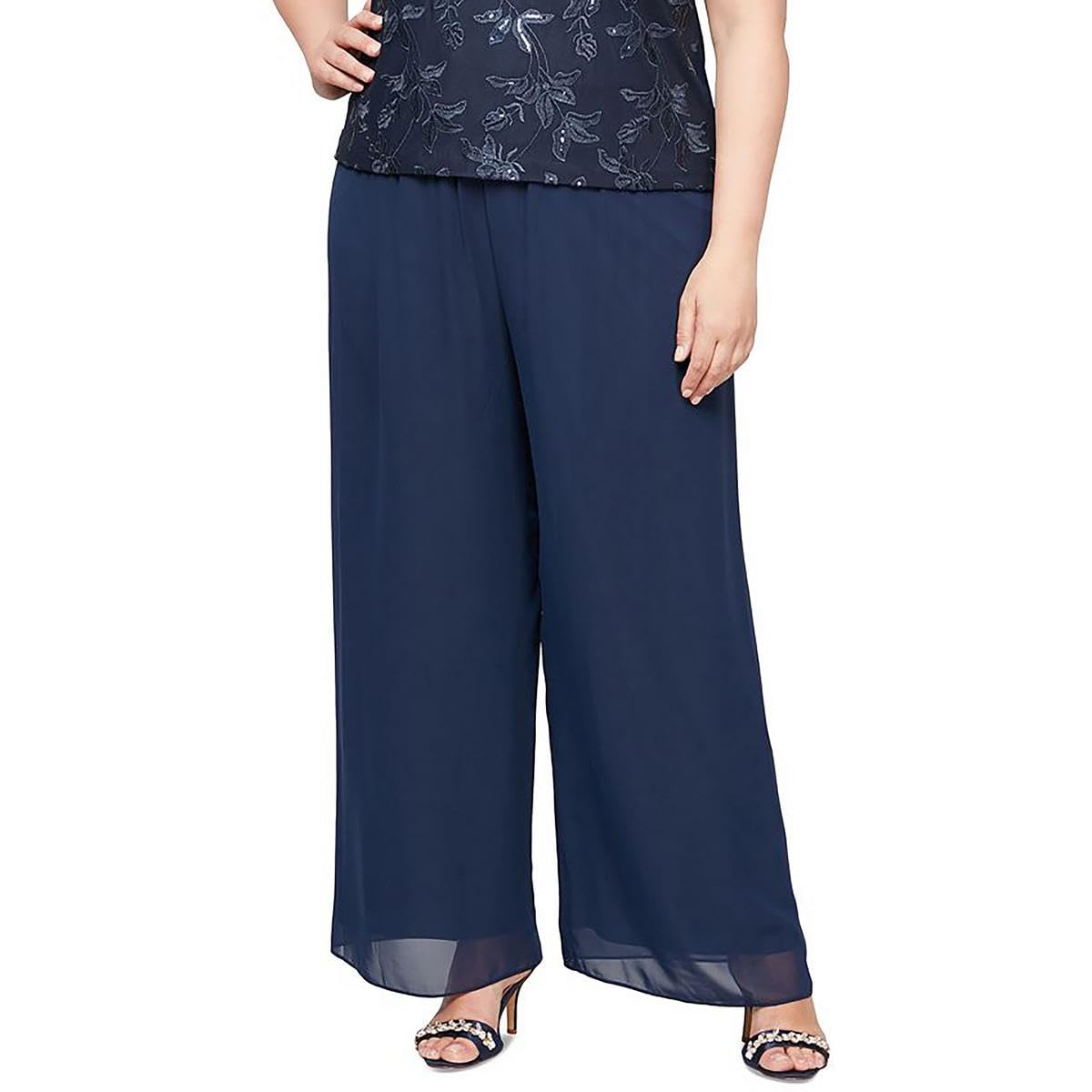 Plus Straight Leg Chiffon Pant