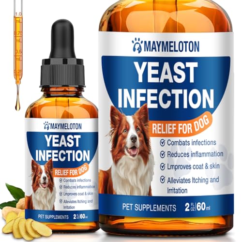 Yeast Infection Treatment for Dogs - Dog Ear Yeast Infection Treatment, Natural Anti Yeast Drops, Ear & Skin Itch Relief, Allergy Relief, Reduces Inflammation, with Multivitamins & Probiotics, 2 Oz