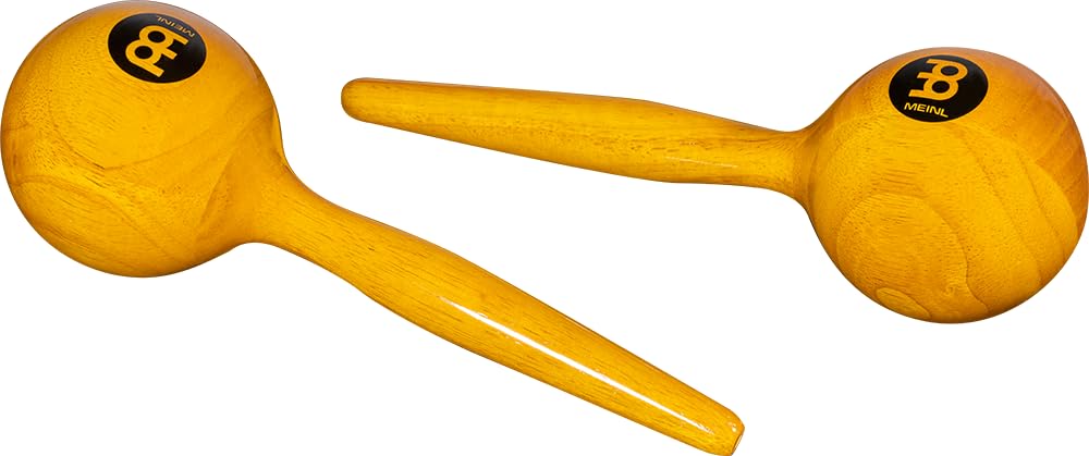 Meinl Percussion MWM2AM - Maracas in legno, lunghezza tradizionale (26 cm), colore: Ambra