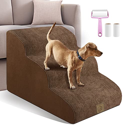 The Best Dog Stairs For Couch 9 3 Tier Foam Dog Stairs for High Sofa Bed Couch, ...