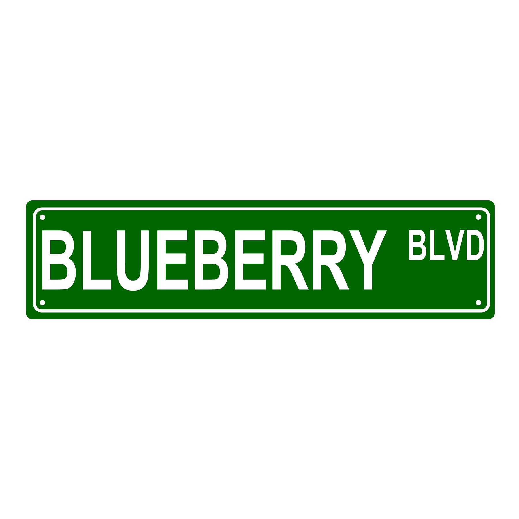 Blueberry BLVD Eating Metal Tin Street Sign Bar Cafe Garage Cave Home Room Wall Bathroom Farmhouse Garden Porch Patio Decor,4x16 Inch