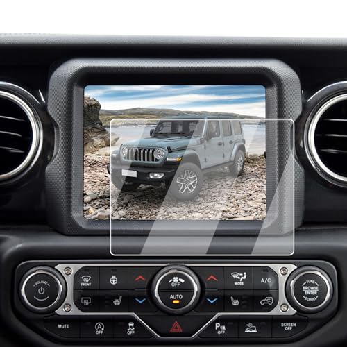 ECOZEN Screen Protector For 2018-2023 Jeep Wrangler/Gladiator - 8.4-Inch Navigation 9H Tempered Glass Screen Protector 2018-2023 Wrangler JL/4xe/Gladiator JT Accessories - Anti Fingerprints