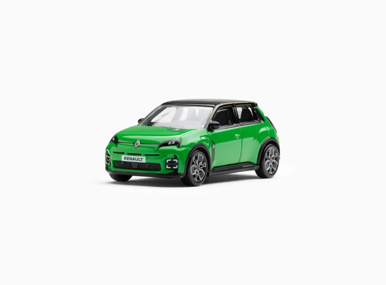 Renault 5 E-Tech Green 1:64 Scale Model Car Black Roof Miniature Genuine