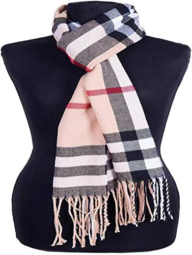 multi color check pattern winter muffler scarf cum scarves stoles woolen men and women's casual soft and warm (yellow)