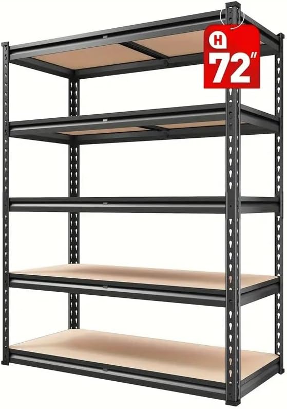 Heavy-Duty 5-Tier Metal Storage Shelving Unit Adjustable 72''H Shelves for Garage, Basement, Pantry, and More