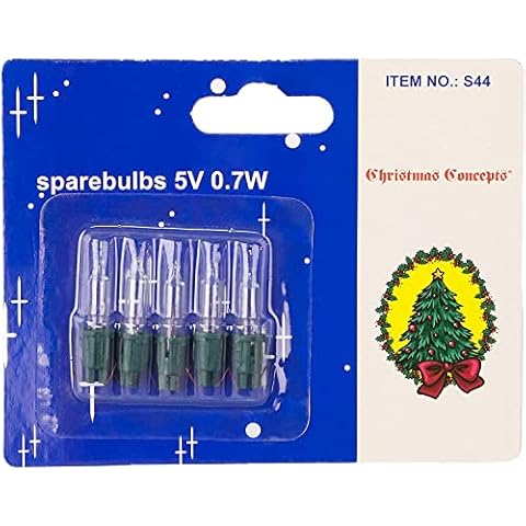 Five Clear Fairy Bulbs with Green Base Cover