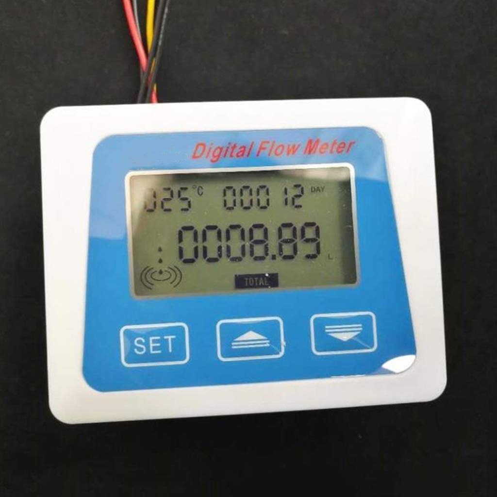Pantalla LCD digital sensor de flujo de agua medidor medidor de caudal de líquido sensor de nivel de fluido rotómetro medidor de temperatura monitor