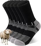 sellto 5 PAAR Merino Socken Thermosocken Herren Atmungsaktiv Wandersocken Dicke Warme Outdoor Wintersocken Anti-Blasen Sportsocken