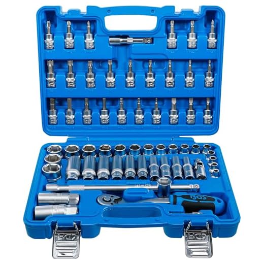 BGS 2215 | Steckschlüssel-Satz | 61-tlg. | Antrieb 10 mm (3/8") | Zollgrößen | inkl. Kunststoff-Koffer