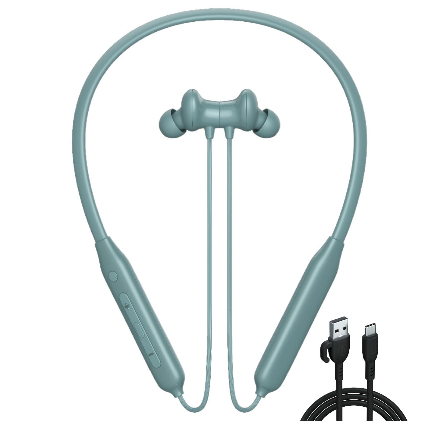 Bluetooth Neckband Wireless Earphones with Magnetic Earbuds, Sweat-Resistant, All-Day Battery Life (Green)-image-18