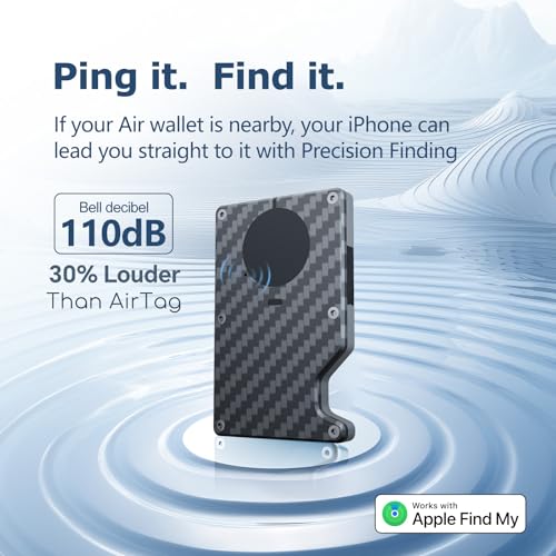 Air Mens Wallet with Built-in AirTag Chip, Works with Apple Find My (iOS Only), Track Your Wallet, Slim Minimalist Wallet for Men, RFID Wallet for Men, Credit Card Holder (Carbon Fiber)3