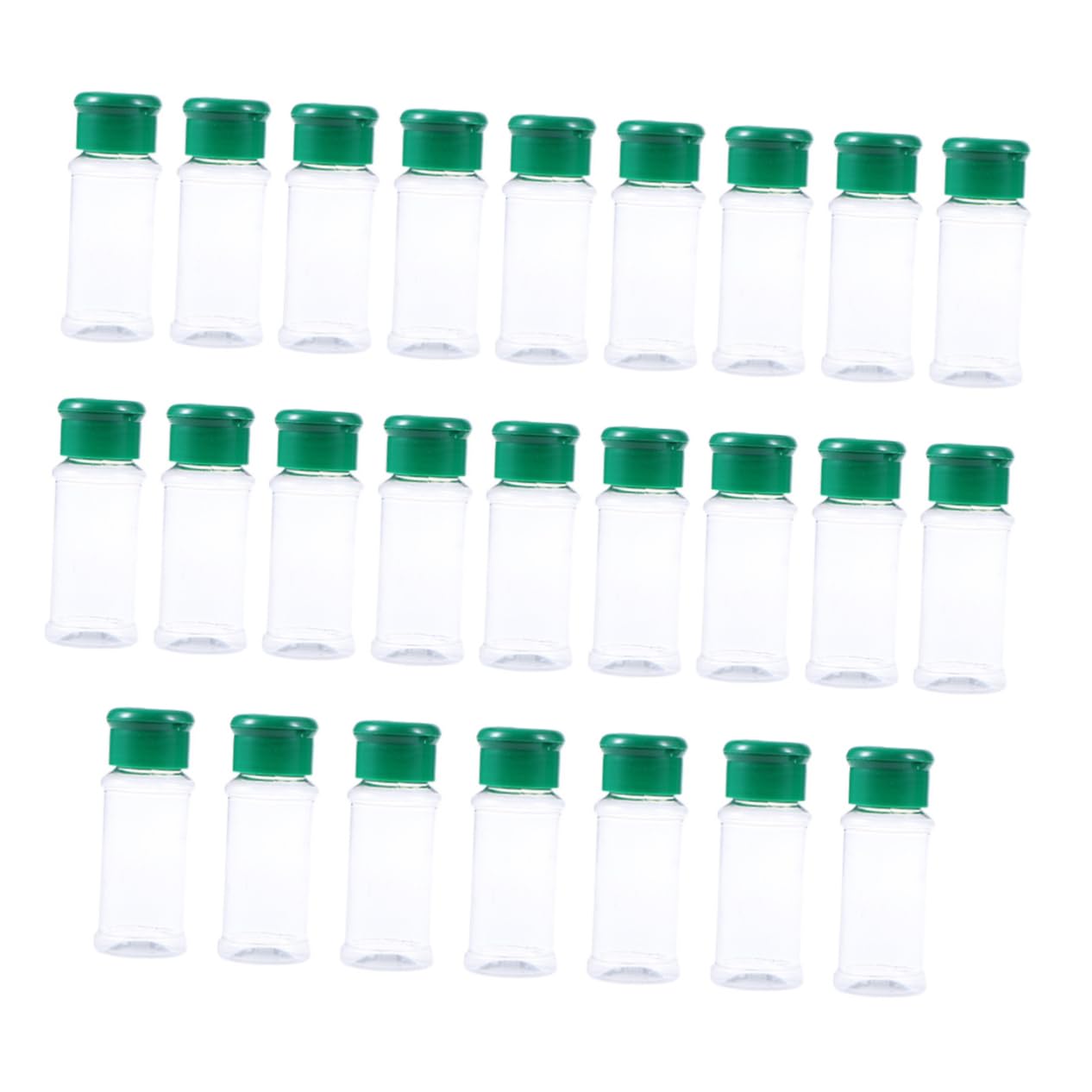COLLBATH 25pcs Spice Dispenser Pepper Shakers Dispenser Clear Bottle Seasoning Jars Condiment Pots Seasoning Bottle Air Tight Sealable Containers for Food Bottle Small Jar Green