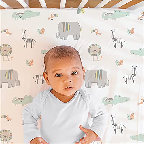 The Peanutshell Safari Bedding Sets For Baby Boys Or Girls | 3 Piece Unisex Nursery Set | Crib Comforter, Fitted Crib Sheet, Crib Skirt Included #TOP2
