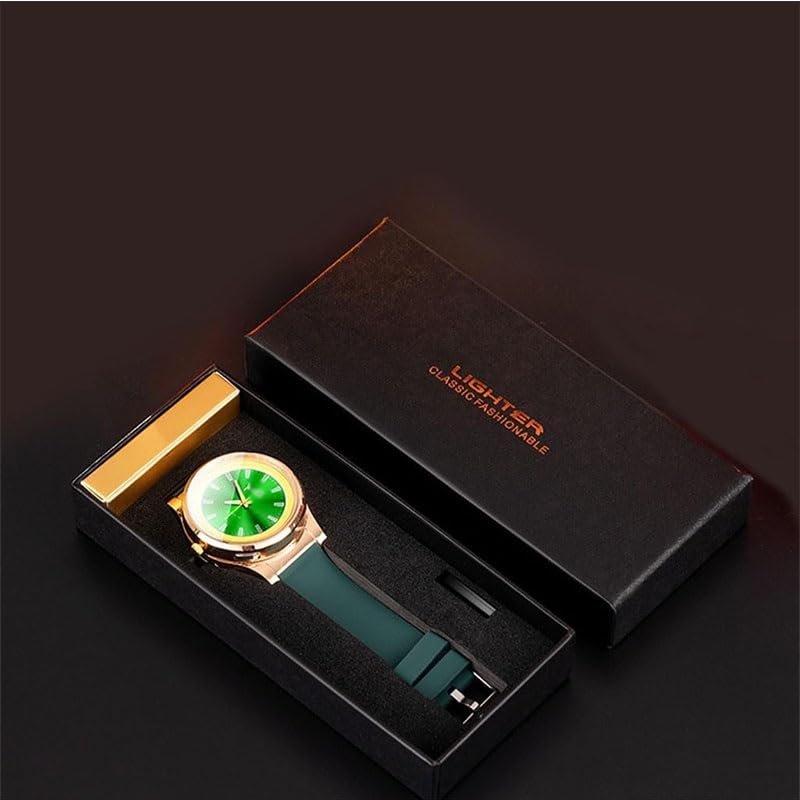 Encendedor Reloj 2 en 1 Recargable USB Negro miniatura 2