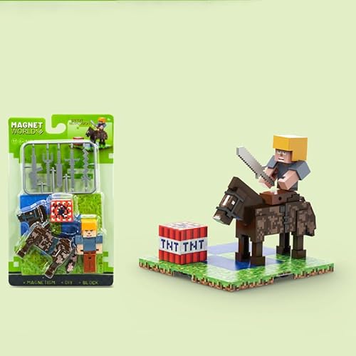 Menbis マグネットブロック 動物ワールド 積み木 16テーマセットパンダ園/エンダードラゴン基地など DIY ブロックセット マグネットパズル 立体パズル 70-88PCS 強力磁石 STEM知育玩具 3歳以上 (ミスによる爆発)