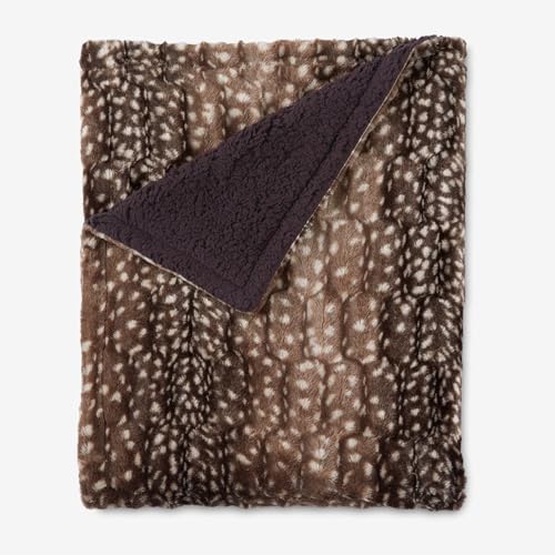 BrylaneHome Faux Fur Animal Print Throw - Deer Print
