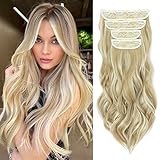 echthaar clip in extensions blondieren 4PCS SET: Eine Packung Haarverlängerungen enthält 1 x 7