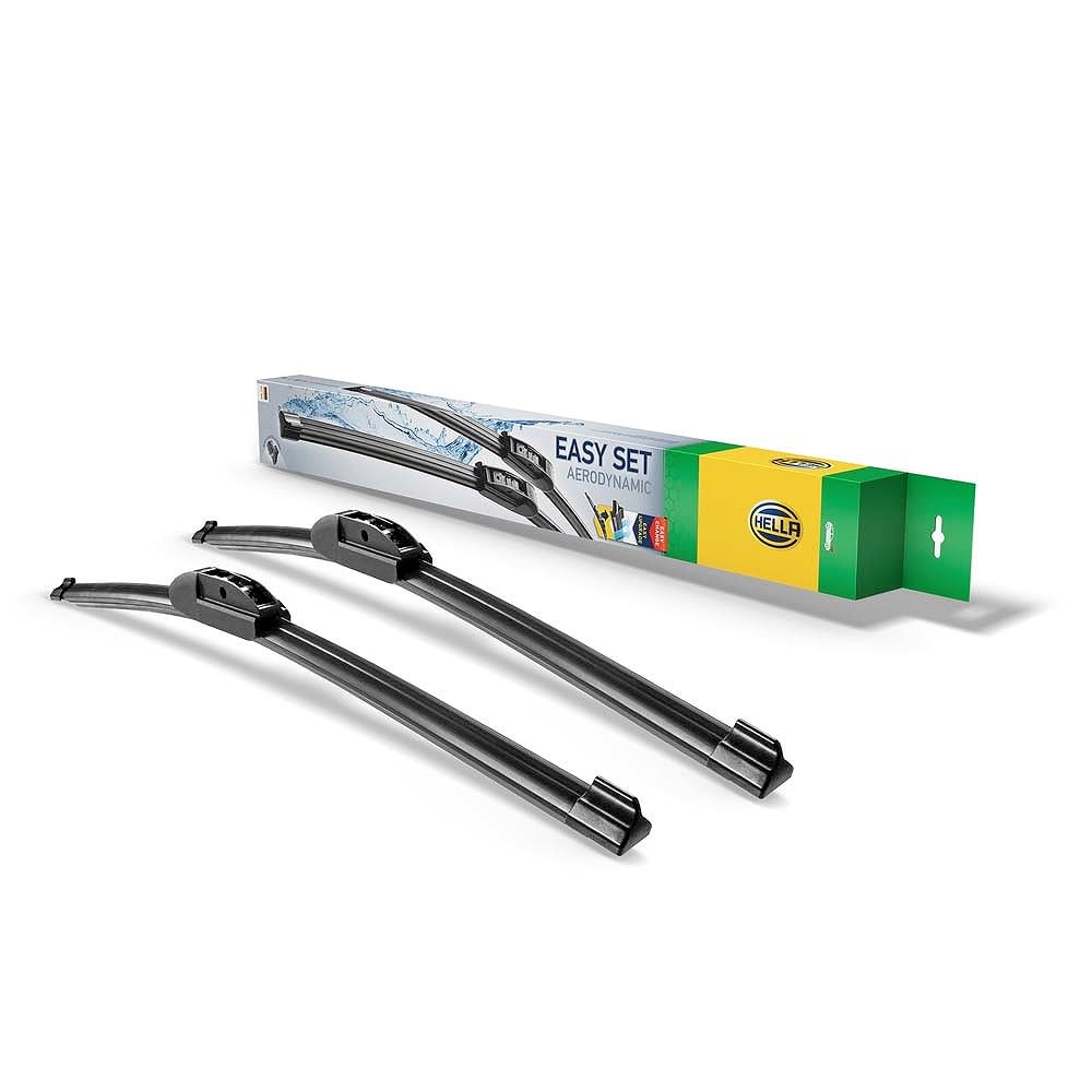 HELLA Easy Set Upgrade Scheibenwischer - SetUP5348 - Flachblatt-Wischer - für Linkslenker - 525/475mm - 21/19" - vorne - Menge: 2 - 9XW 358 164-221