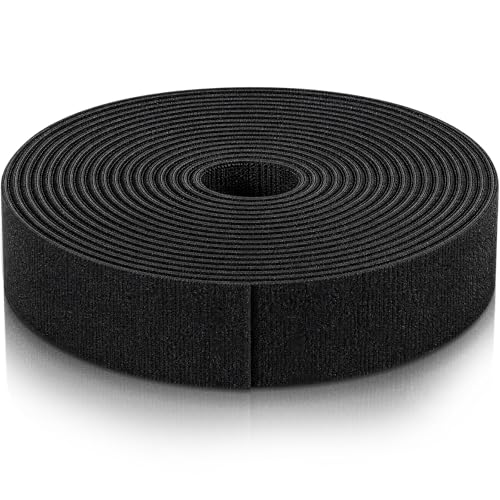 Image of WILLBOND 1 Roll of Fastening Tape Cable Ties Reusable Fastening Nylon Tape Double Side Hook Roll Hook and Loop Straps Wires Cords Management Wire Organizer Straps (1 Inch X 24 ft)