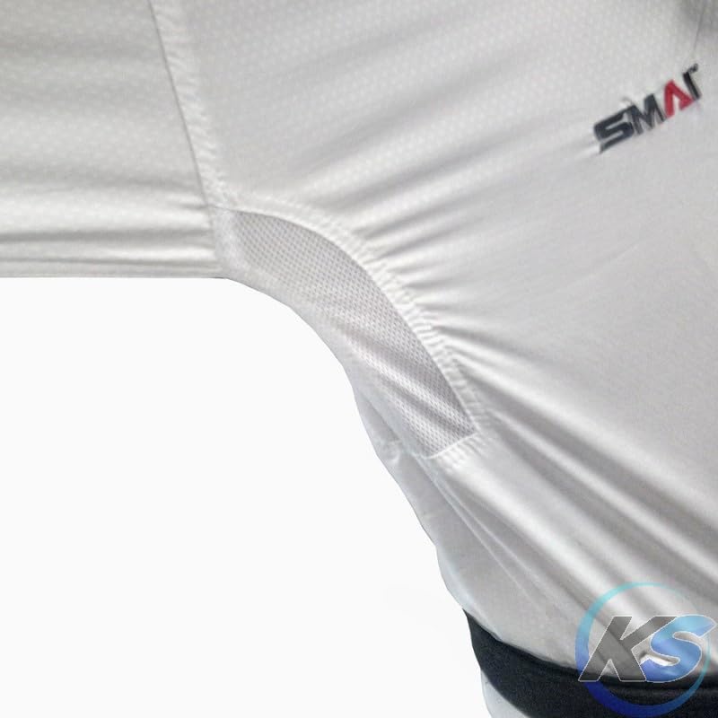 SMAI Karategi Pro Fighter Kumite – Omologato WKF, Microfibra Ultra‑leggera con Ventilazione, Giacca & Pantaloni – Uniforme Competizione Karate
