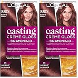 LOreal Paris Casting Creme Gloss Baño De Color 550 Caoba (Packung mit 2)