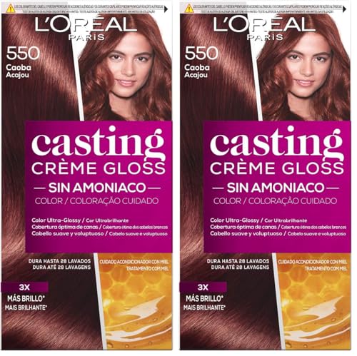L'Oreal Paris Casting Creme Gloss Tinte para Cabello, Caoba, 1 Unidad (Paquete de 2)