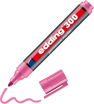 edding 300 permanent mark r - pembe - 1 kalem - yuvarlak u lu 1,5-3 mm