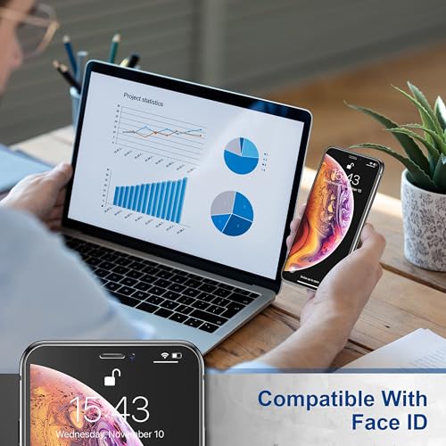 Image of AIBEX Military-Grade Tempered Glass Screen Protector Compatible for iPhone X /XS / 11 Pro Edge to Edge Coverage with Easy Installation kit