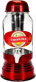 Chopeira Analeni vidro e alumínio c/dispenser de gelo 3 litros