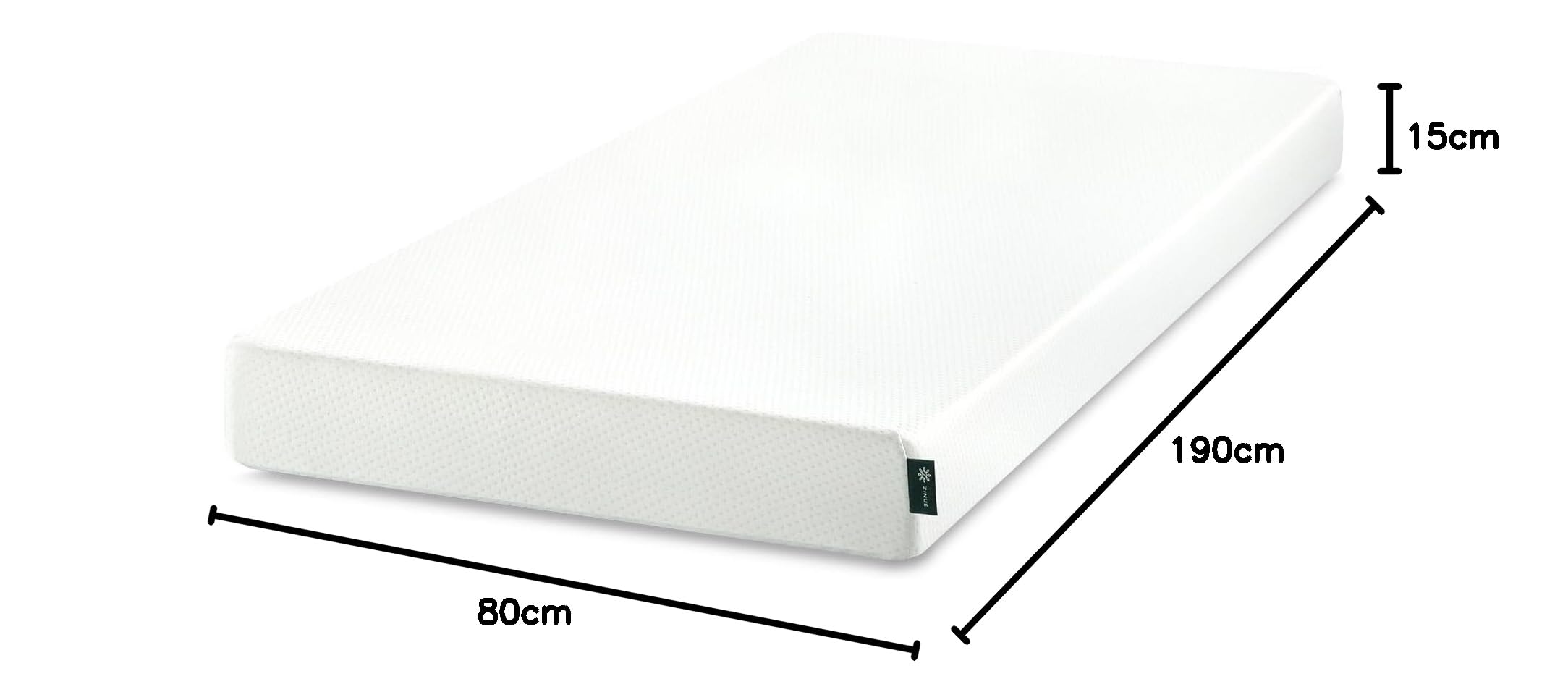 Zinus Materasso Singolo 80x190 cm-Materasso 80x190 Ortopedico a Schiuma Viscoelastica con Cool Gel-Altezza 15 cm–Media Rigidità – Certificato OEKO-TEX – Materasso Ortopedico Ventilato e Anti-Umidità