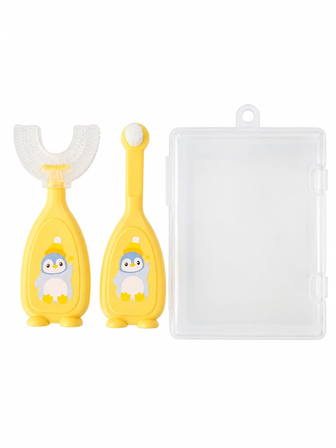 Baby U Shaped Toothbrush for Kids, Food Grade Soft Silicone Brush Head, 360° Oral Teeth Cleaning Tools, Children Infant U Shape Manual Toothbrush (2-6 Years | yellow)-image-13